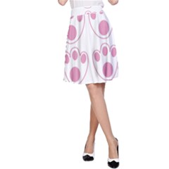 Rabbit Feet Paw Pink Foot Animals A-line Skirt by Mariart