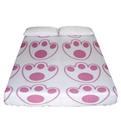 Rabbit Feet Paw Pink Foot Animals Fitted Sheet (california King Size) by Mariart