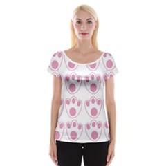 Rabbit Feet Paw Pink Foot Animals Women s Cap Sleeve Top by Mariart