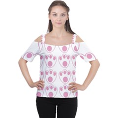 Rabbit Feet Paw Pink Foot Animals Women s Cutout Shoulder Tee