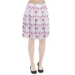 Rabbit Feet Paw Pink Foot Animals Pleated Skirt by Mariart