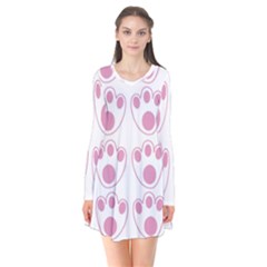 Rabbit Feet Paw Pink Foot Animals Flare Dress