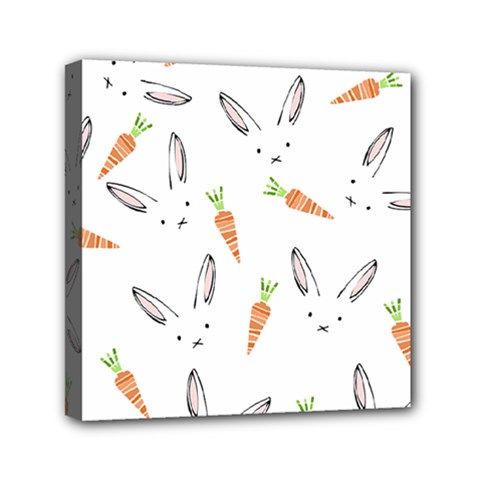 Rabbit Carrot Pattern Weft Step Face Mini Canvas 6  X 6  by Mariart