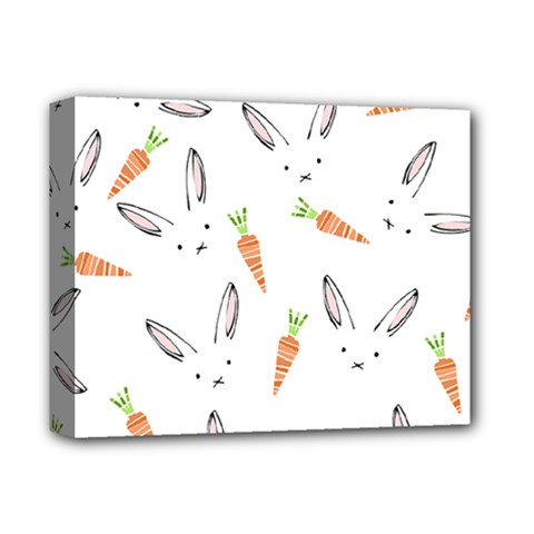 Rabbit Carrot Pattern Weft Step Face Deluxe Canvas 14  X 11  by Mariart