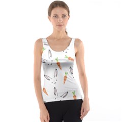 Rabbit Carrot Pattern Weft Step Face Tank Top by Mariart