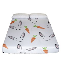 Rabbit Carrot Pattern Weft Step Face Fitted Sheet (california King Size)