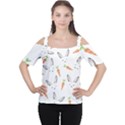 Rabbit Carrot Pattern Weft Step Face Women s Cutout Shoulder Tee View1