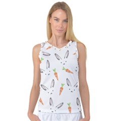 Rabbit Carrot Pattern Weft Step Face Women s Basketball Tank Top by Mariart