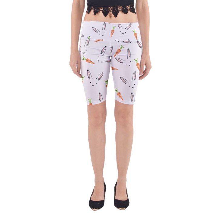 Rabbit Carrot Pattern Weft Step Face Yoga Cropped Leggings