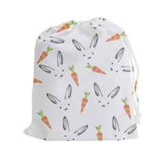 Rabbit Carrot Pattern Weft Step Face Drawstring Pouches (xxl) by Mariart