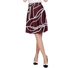 River System Line Brown White Wave Chevron A-line Skirt by Mariart