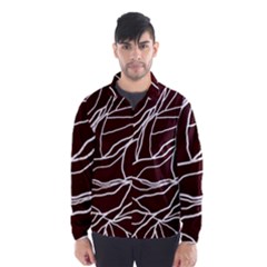 River System Line Brown White Wave Chevron Wind Breaker (men) by Mariart