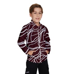 River System Line Brown White Wave Chevron Wind Breaker (kids) by Mariart