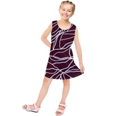 River System Line Brown White Wave Chevron Kids  Tunic Dress by Mariart