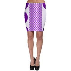 River Hyacinth Polka Circle Round Purple White Bodycon Skirt by Mariart