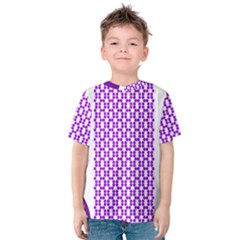 River Hyacinth Polka Circle Round Purple White Kids  Cotton Tee