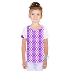 River Hyacinth Polka Circle Round Purple White Kids  One Piece Tee