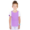 River Hyacinth Polka Circle Round Purple White Kids  One Piece Tee View1