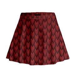 Red Snakeskin Snak Skin Animals Mini Flare Skirt by Mariart