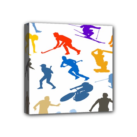 Sport Player Playing Mini Canvas 4  X 4  by Mariart