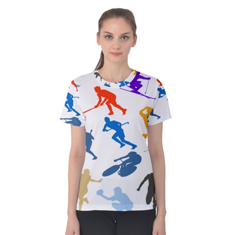 Sport Player Playing Women s Cotton Tee by Mariart