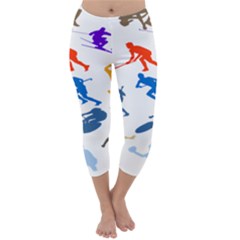 Sport Player Playing Capri Winter Leggings  by Mariart