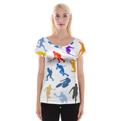 Sport Player Playing Women s Cap Sleeve Top