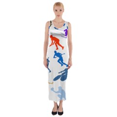 Sport Player Playing Fitted Maxi Dress