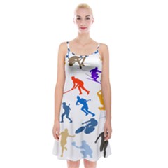 Sport Player Playing Spaghetti Strap Velvet Dress by Mariart