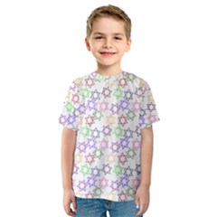 Star Space Color Rainbow Pink Purple Green Yellow Light Neons Kids  Sport Mesh Tee