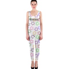 Star Space Color Rainbow Pink Purple Green Yellow Light Neons Onepiece Catsuit by Mariart