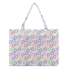 Star Space Color Rainbow Pink Purple Green Yellow Light Neons Medium Tote Bag by Mariart