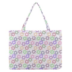 Star Space Color Rainbow Pink Purple Green Yellow Light Neons Medium Zipper Tote Bag by Mariart