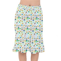 Kids Football Players Playing Sports Star Mermaid Skirt