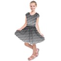 Triangle Black White Wave Chevron Kids  Short Sleeve Dress View1