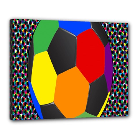 Team Soccer Coming Out Tease Ball Color Rainbow Sport Canvas 20  X 16  by Mariart