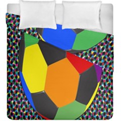 Team Soccer Coming Out Tease Ball Color Rainbow Sport Duvet Cover Double Side (king Size)