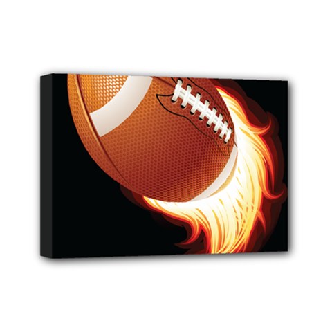 Super Football American Sport Fire Mini Canvas 7  X 5  by Mariart