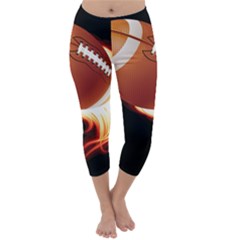 Super Football American Sport Fire Capri Winter Leggings 