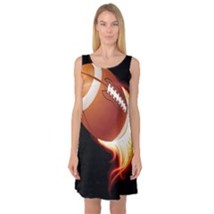 Super Football American Sport Fire Sleeveless Satin Nightdress