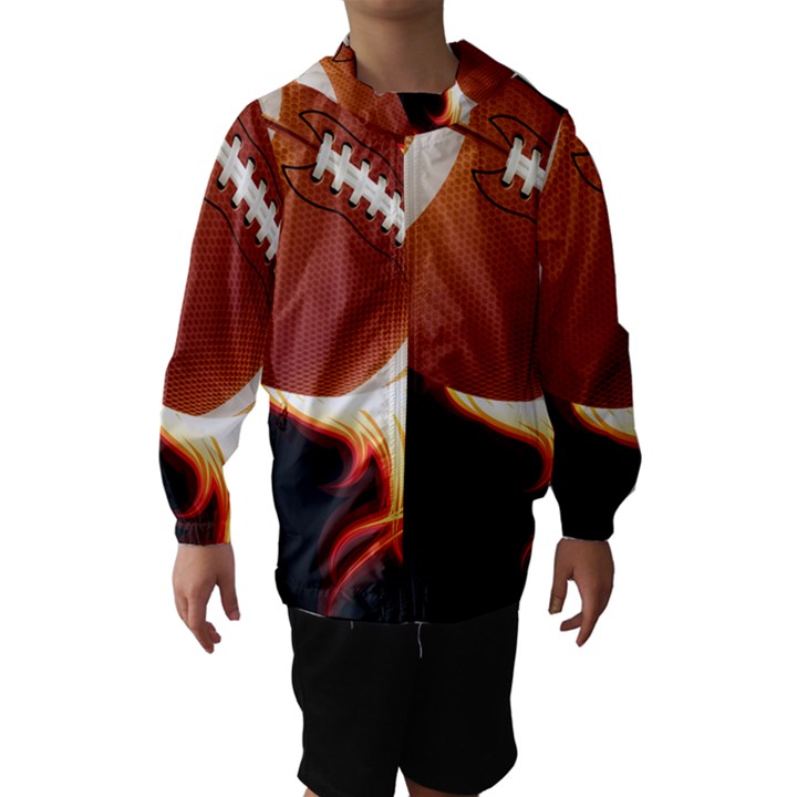 Super Football American Sport Fire Hooded Wind Breaker (Kids)