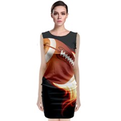 Super Football American Sport Fire Sleeveless Velvet Midi Dress