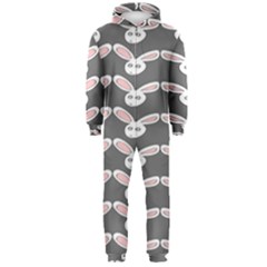 Tagged Bunny Illustrator Rabbit Animals Face Hooded Jumpsuit (men)  by Mariart