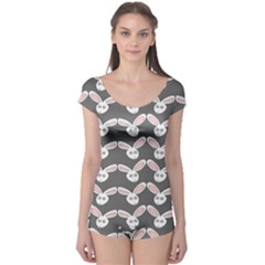 Tagged Bunny Illustrator Rabbit Animals Face Boyleg Leotard  by Mariart