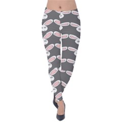 Tagged Bunny Illustrator Rabbit Animals Face Velvet Leggings by Mariart