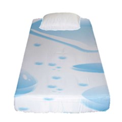 Water Drops Bubbel Rain Blue Circle Fitted Sheet (single Size) by Mariart