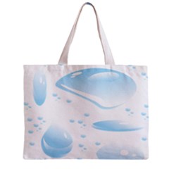 Water Drops Bubbel Rain Blue Circle Zipper Mini Tote Bag