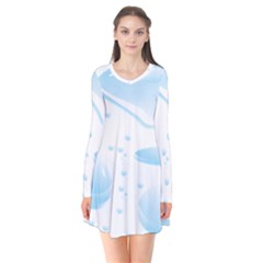 Water Drops Bubbel Rain Blue Circle Flare Dress by Mariart