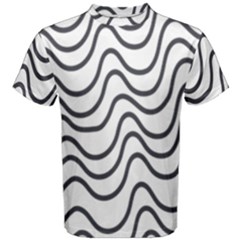 Wave Waves Chefron Line Grey White Men s Cotton Tee by Mariart