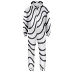 Wave Waves Chefron Line Grey White Hooded Jumpsuit (men)  by Mariart